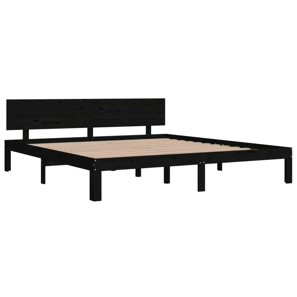 Bed Frame without Mattress Black 183x203 cm King 810514