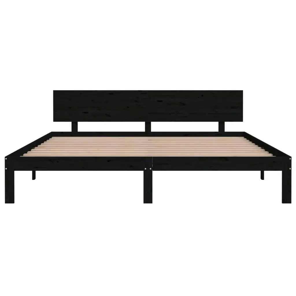 Bed Frame without Mattress Black 183x203 cm King 810514