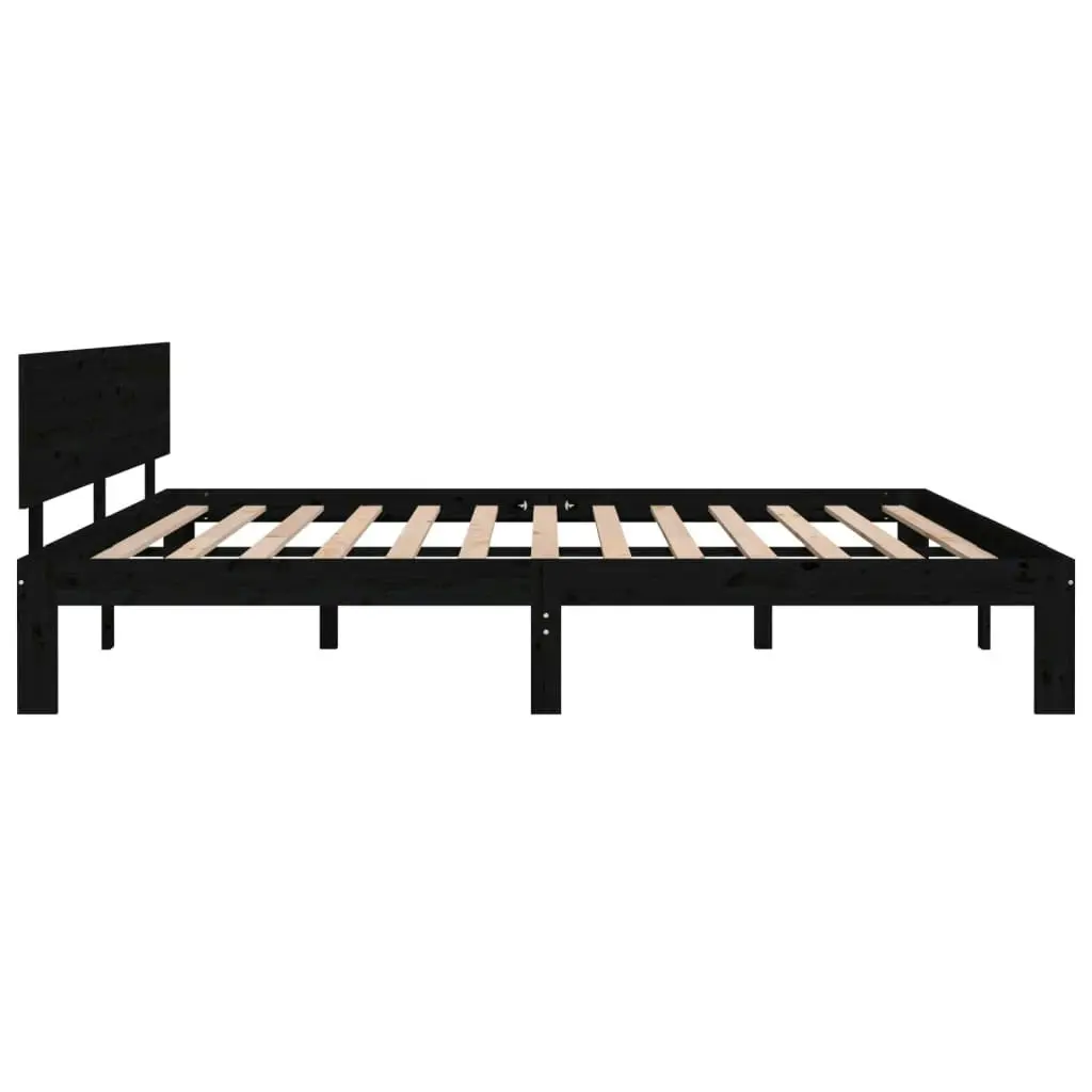 Bed Frame without Mattress Black 183x203 cm King 810514