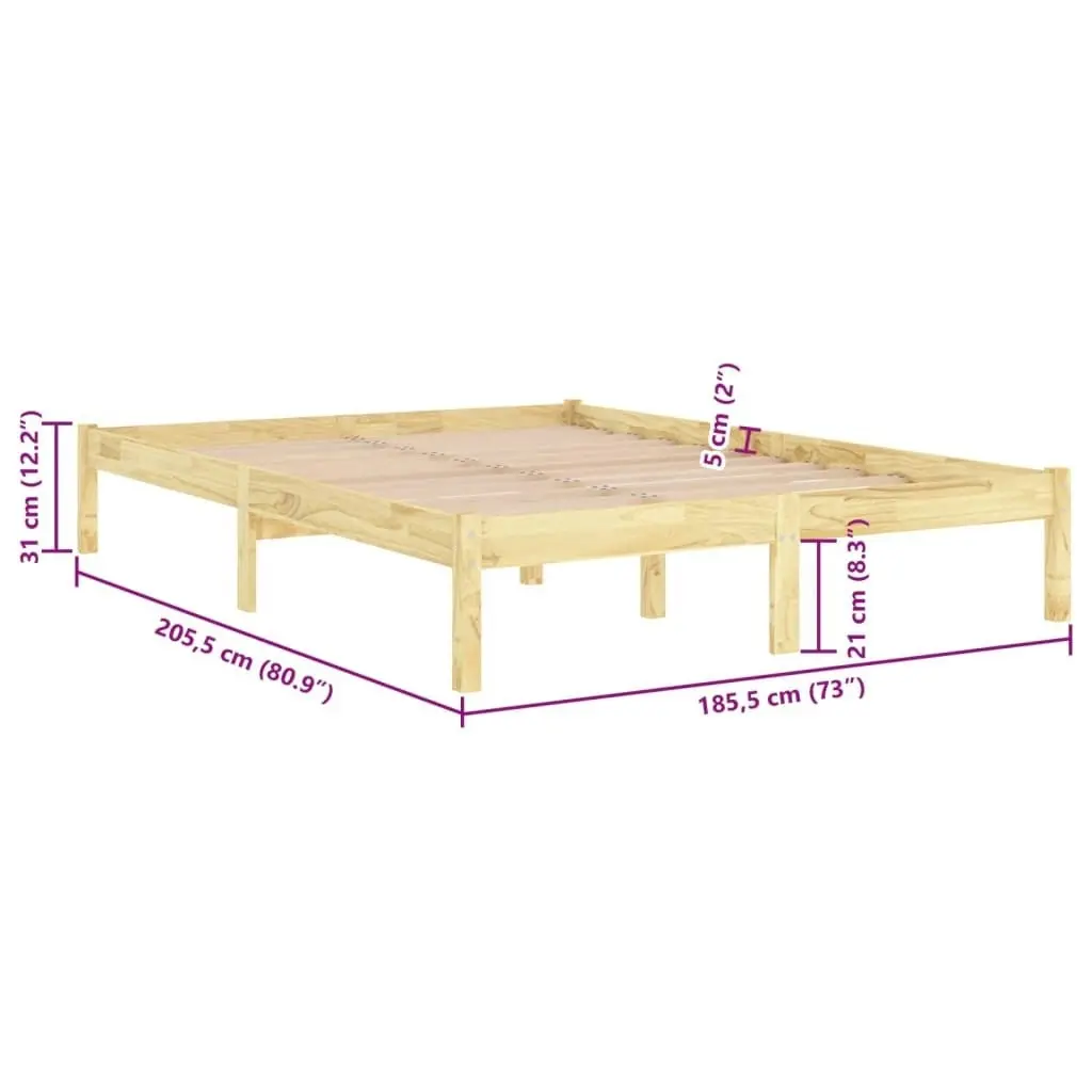 Bed Frame Solid Wood 183x203 cm King Size 810032