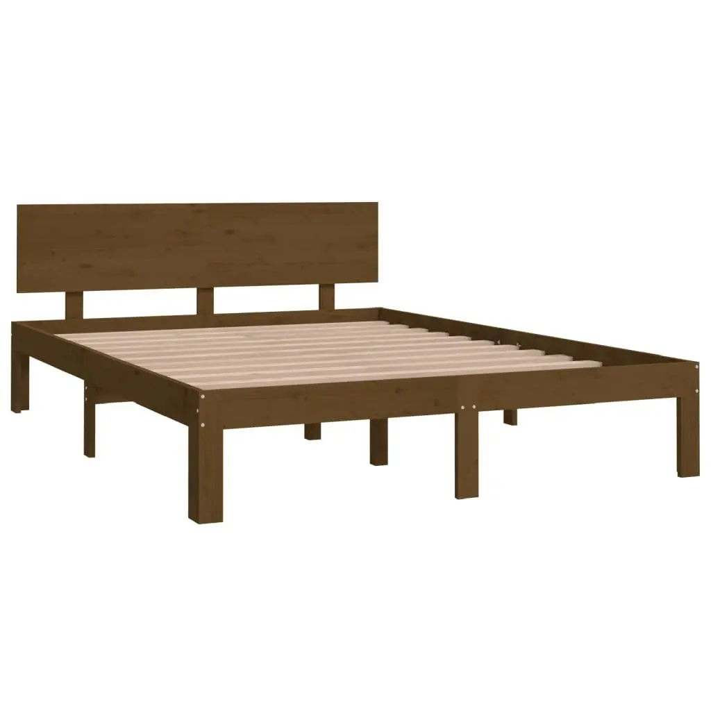 Bed Frame without Mattress Honey Brown 135x190 cm 810473