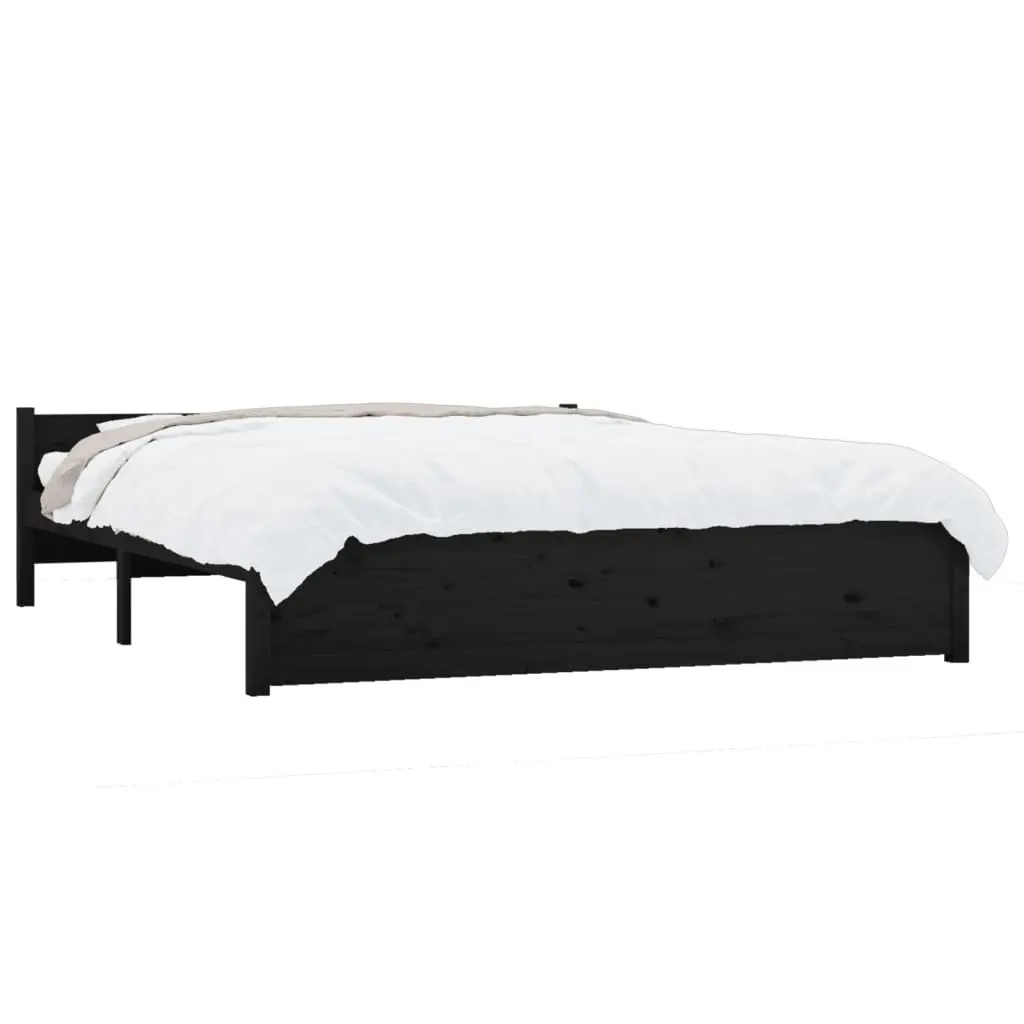 Bed Frame without Mattress Black Solid Wood 150x200 cm 815053