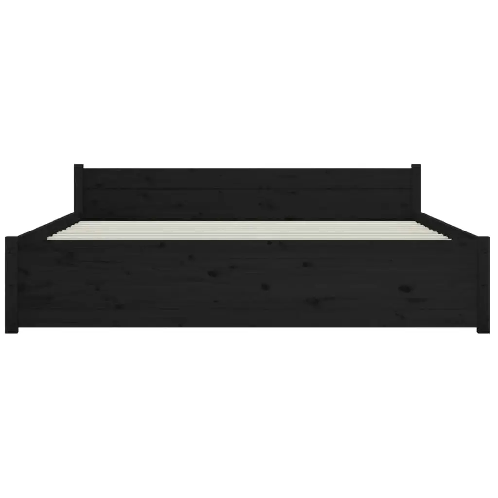 Bed Frame without Mattress Black Solid Wood 150x200 cm 815053