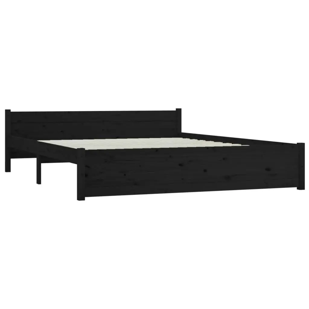 Bed Frame without Mattress Black Solid Wood 150x200 cm 815053