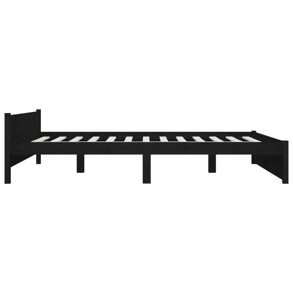 Bed Frame without Mattress Black Solid Wood 150x200 cm 815053