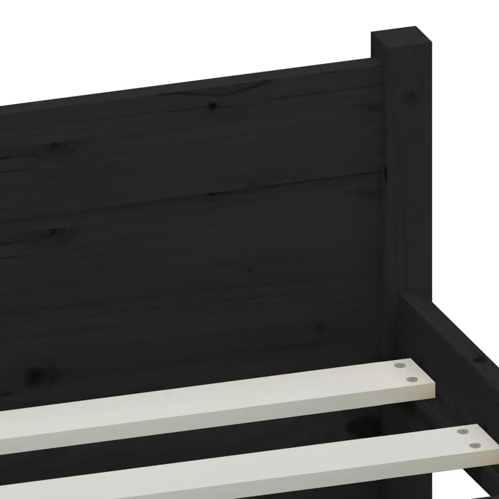 Bed Frame without Mattress Black Solid Wood 150x200 cm 815053