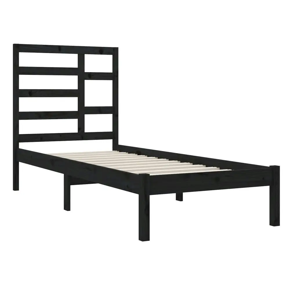 Bed Frame without Mattress Black Solid Wood 90x190 cm 3105764