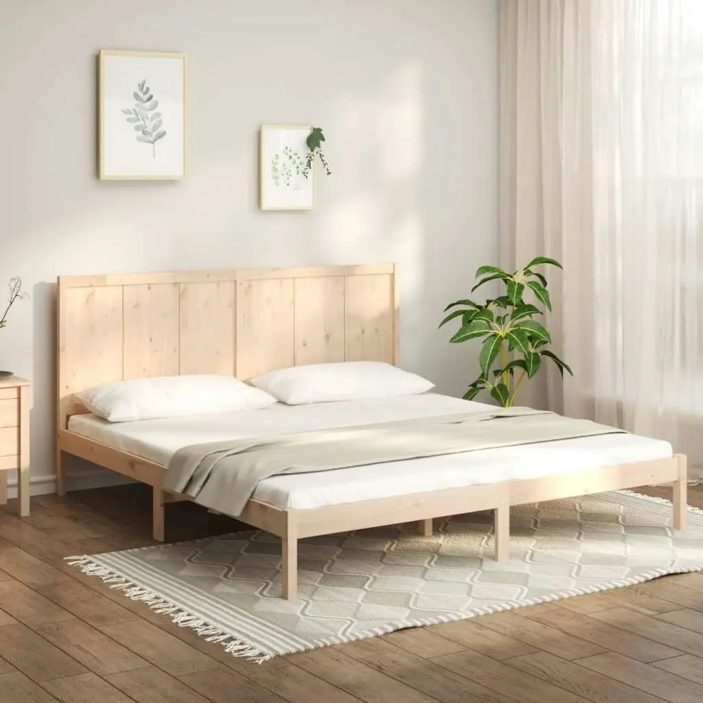 Bed Frame without Mattress 183x203 cm King Solid Wood Pine 3105745