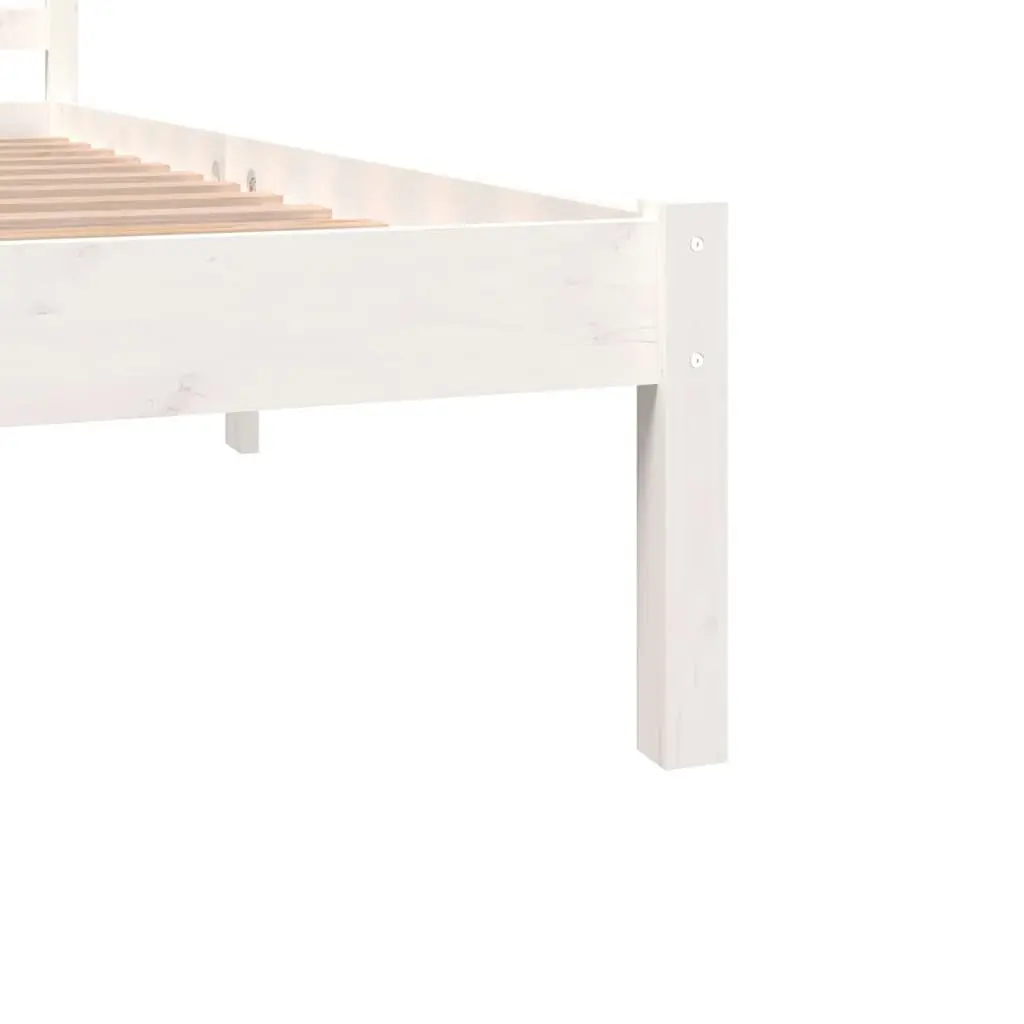 Bed Frame Solid Wood Pine 183x203 cm King Size White 810446