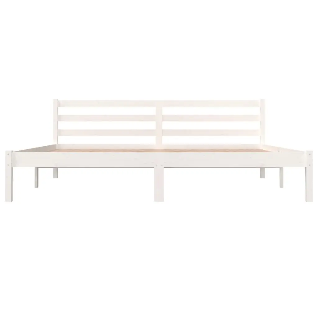 Bed Frame Solid Wood Pine 183x203 cm King Size White 810446