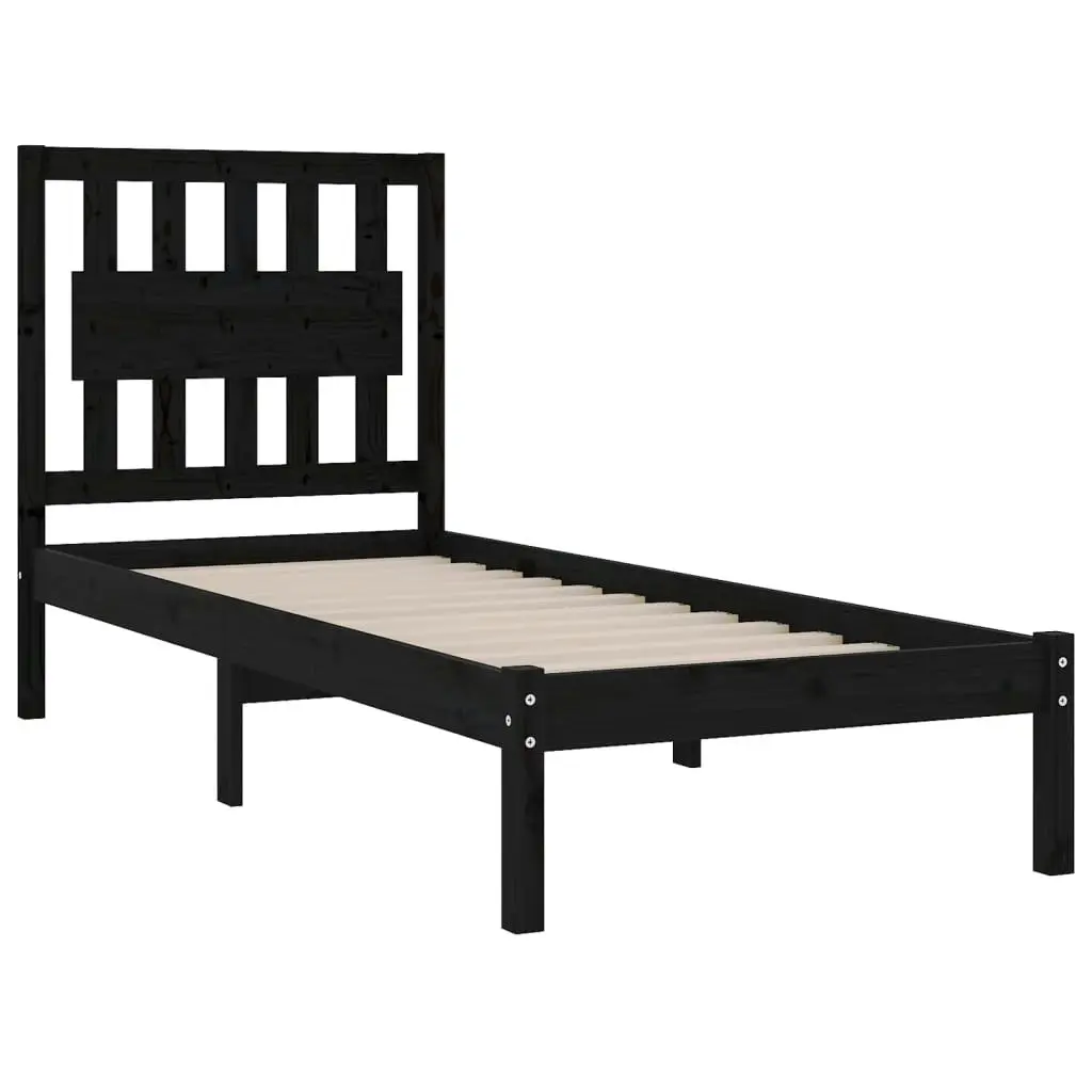 Bed Frame without Mattress Black Solid Wood 90x190 cm 3103902