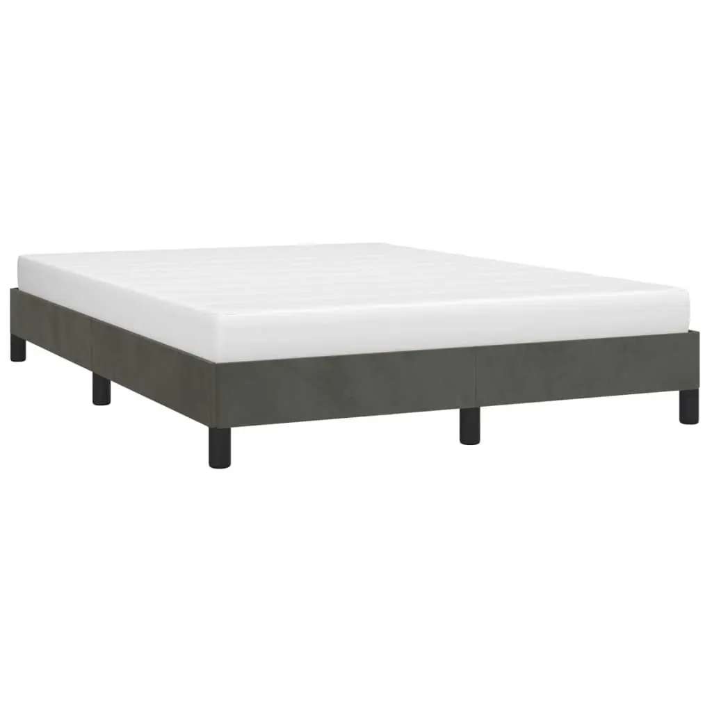 Bed Frame without Mattress Dark Grey 137x187 cm Double Velvet 347007