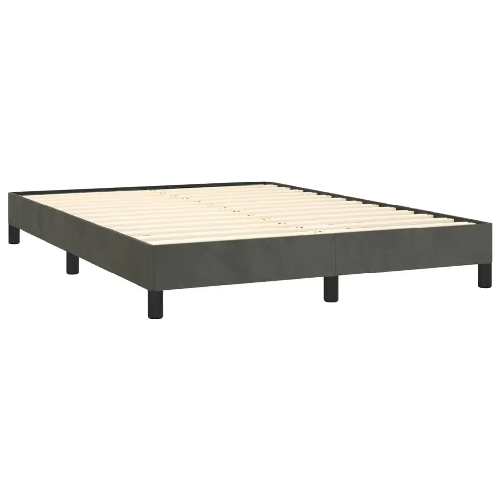 Bed Frame without Mattress Dark Grey 137x187 cm Double Velvet 347007