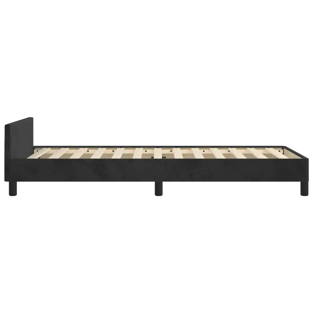 Bed Frame Black 106x203 cm King Single Size Velvet 355763