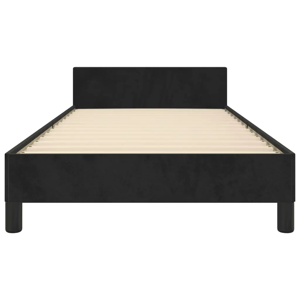 Bed Frame Black 106x203 cm King Single Size Velvet 355763