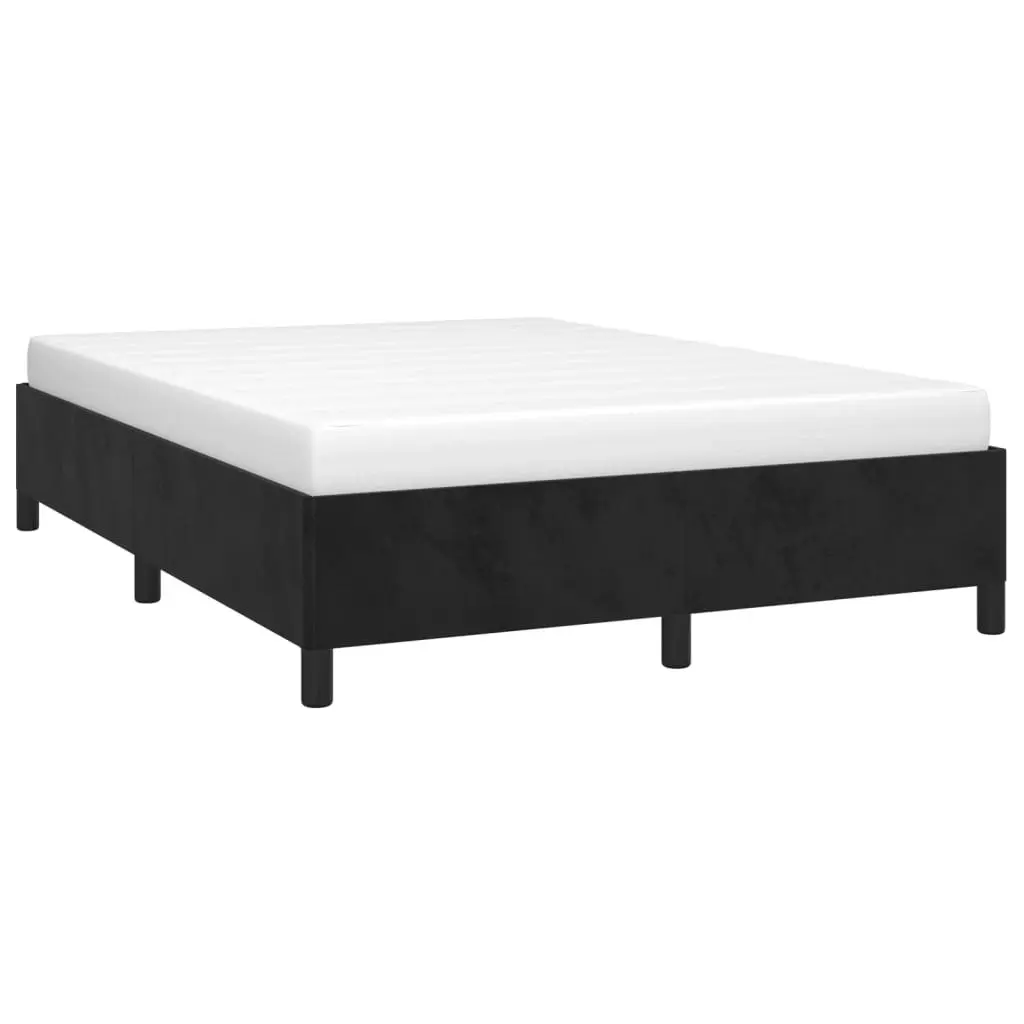 Bed Frame Black 137x187 cm Double Size Velvet 347356