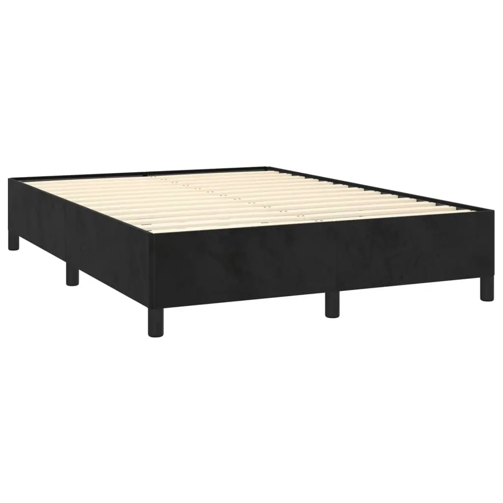 Bed Frame Black 137x187 cm Double Size Velvet 347356