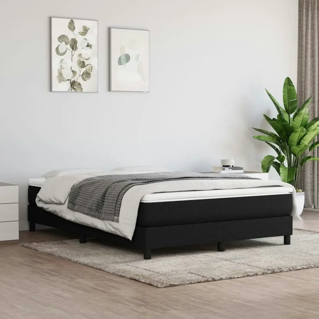 Bed Frame without Mattress Black Double Fabric 3120556