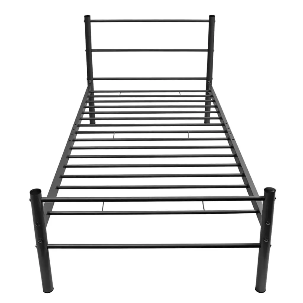 Bed Frame Black Metal 106x203 cm King Single Size 247486