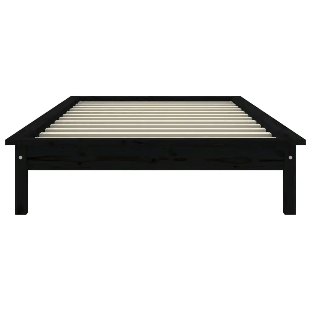 Bed Frame without Mattress Black 90x190 cm Solid Wood 820575