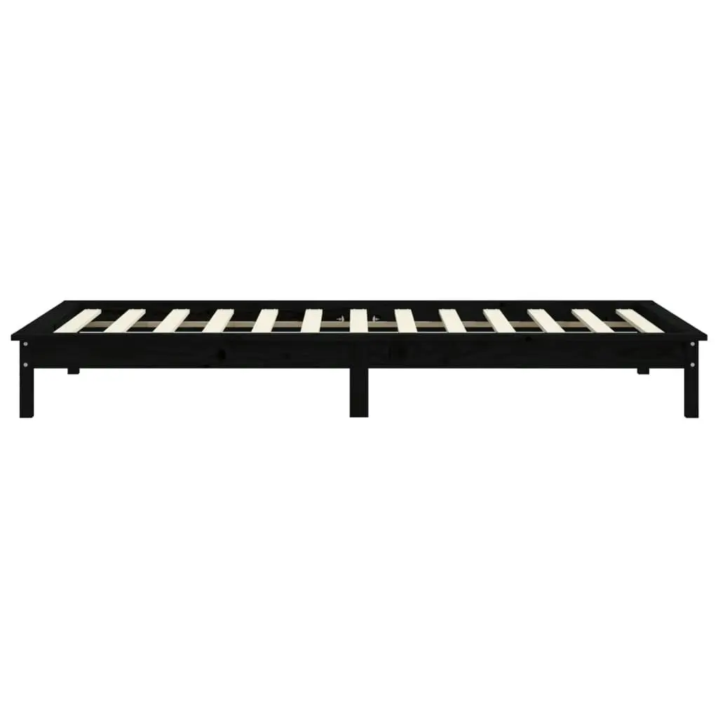 Bed Frame without Mattress Black 90x190 cm Solid Wood 820575