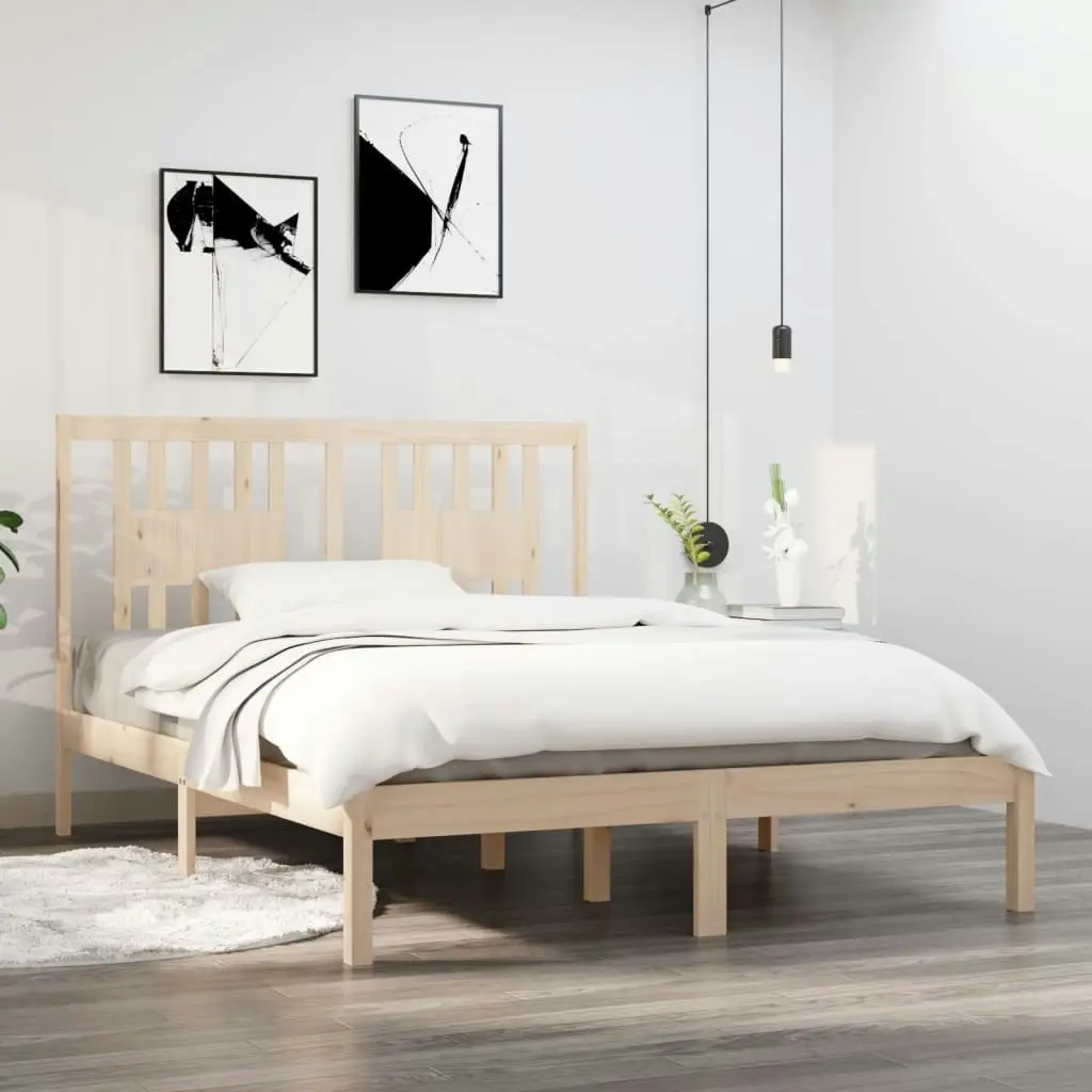 Bed Frame without Mattress Solid Wood 135x190 cm 3104038