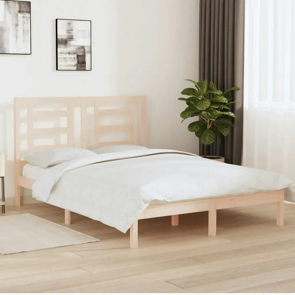 Bed Frame without Mattress 150x200 cm Solid Wood Pine 3104353