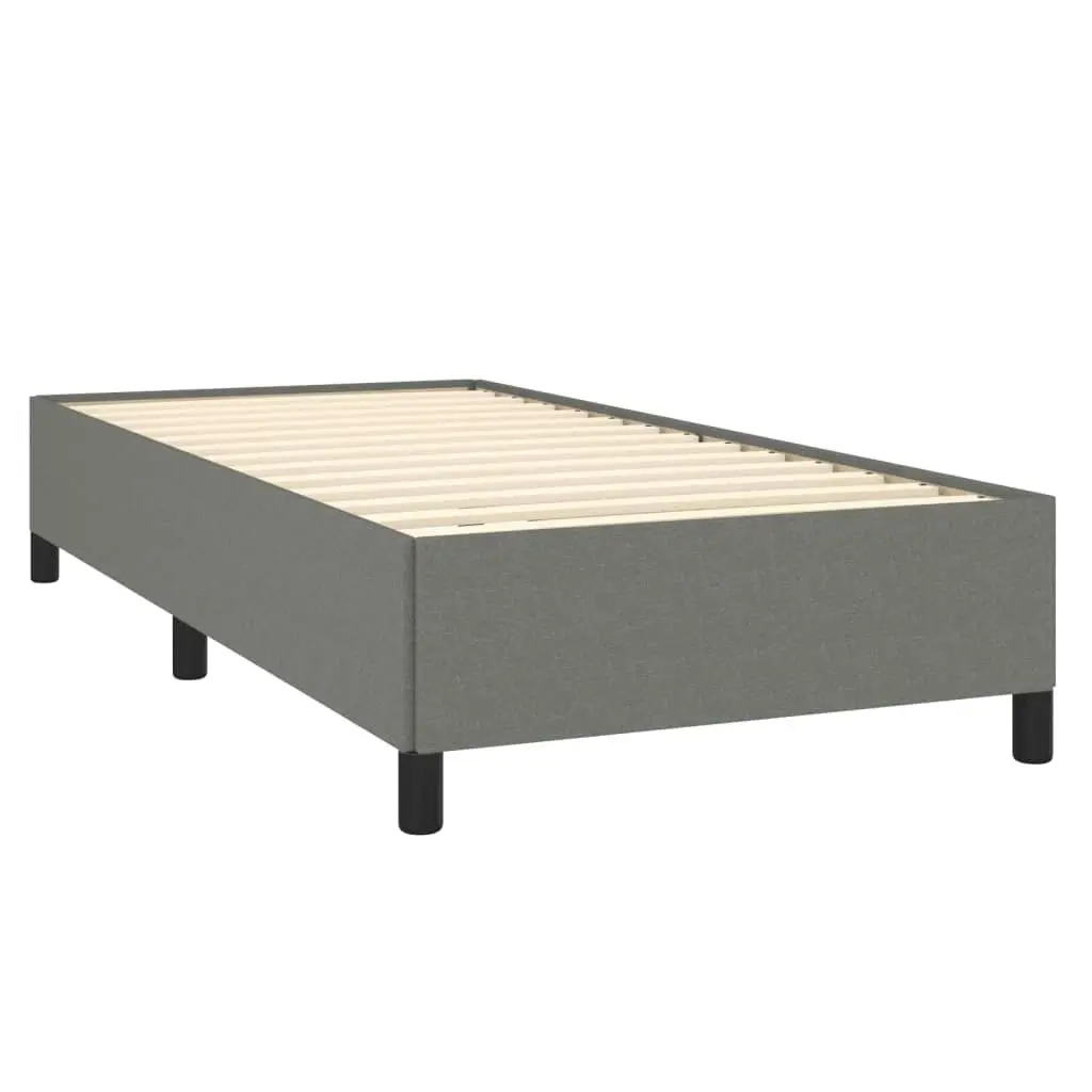 Bed Frame without Mattress Dark Grey King Single Fabric 347116