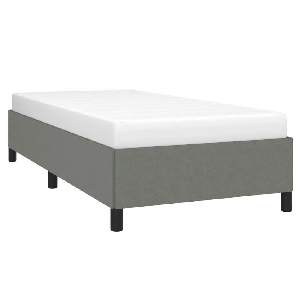 Bed Frame without Mattress Dark Grey King Single Fabric 347116