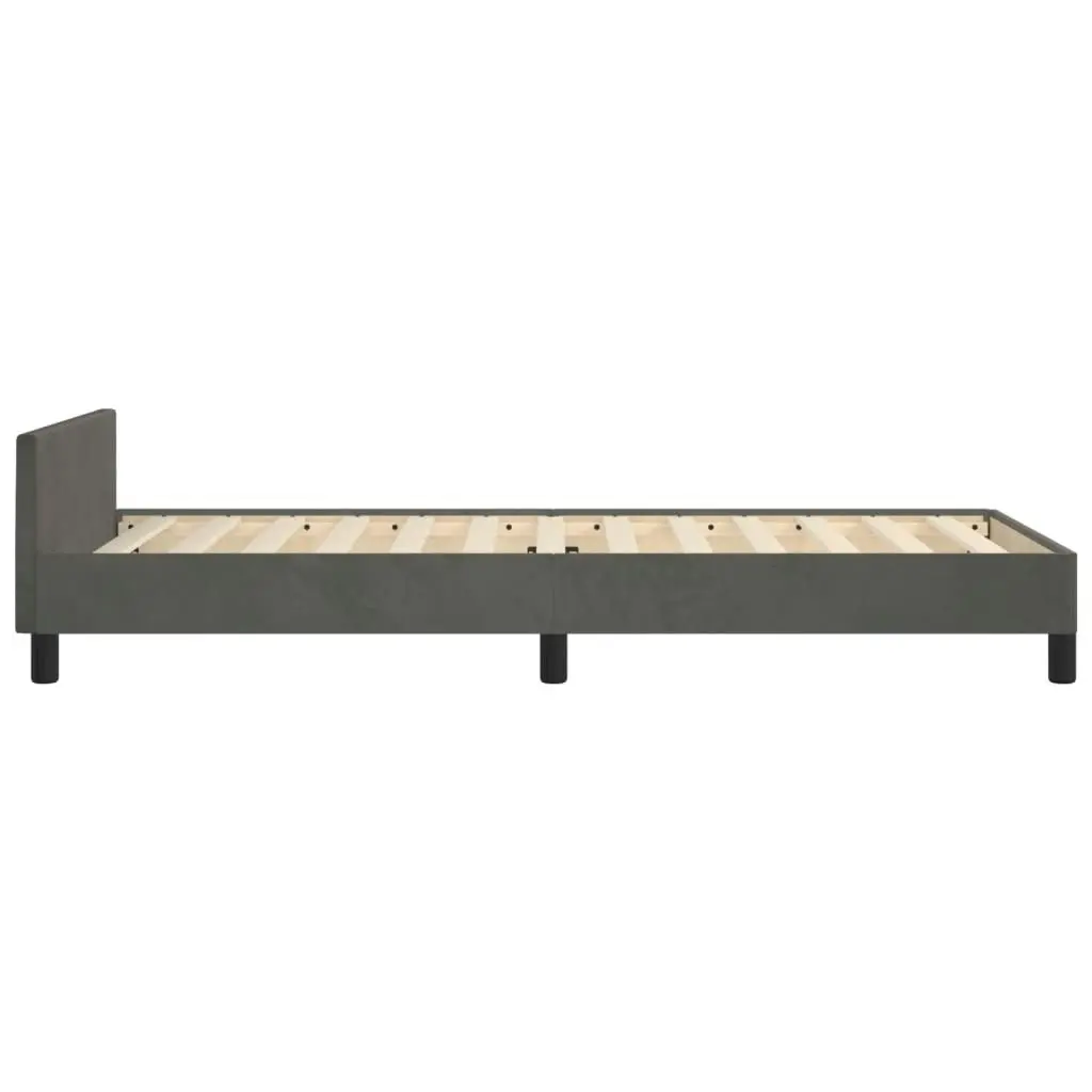 Bed Frame Dark Grey 106x203 cm King Single Size Velvet 355762