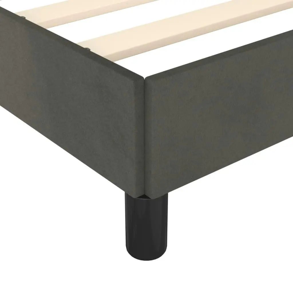 Bed Frame Dark Grey 106x203 cm King Single Size Velvet 355762