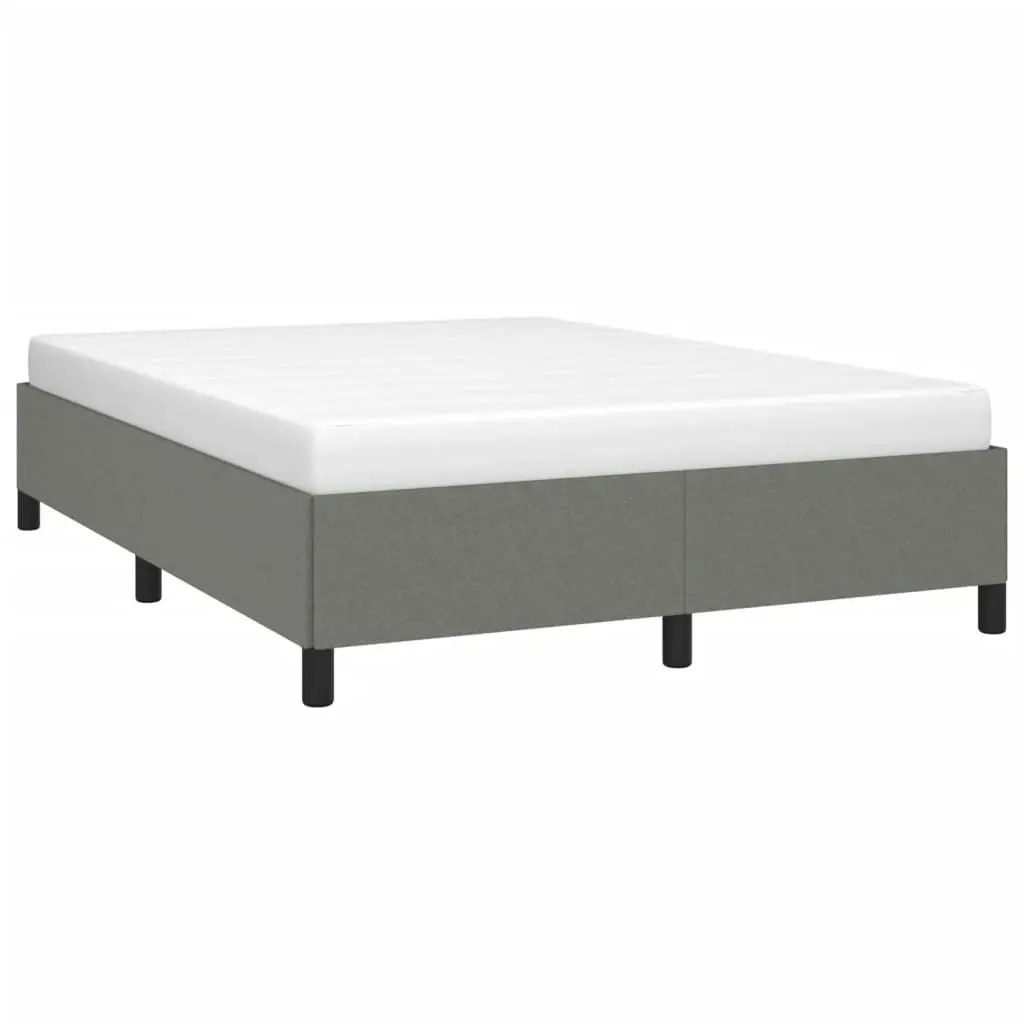 Bed Frame Dark Grey 153x203 cm Queen Size Fabric 347108