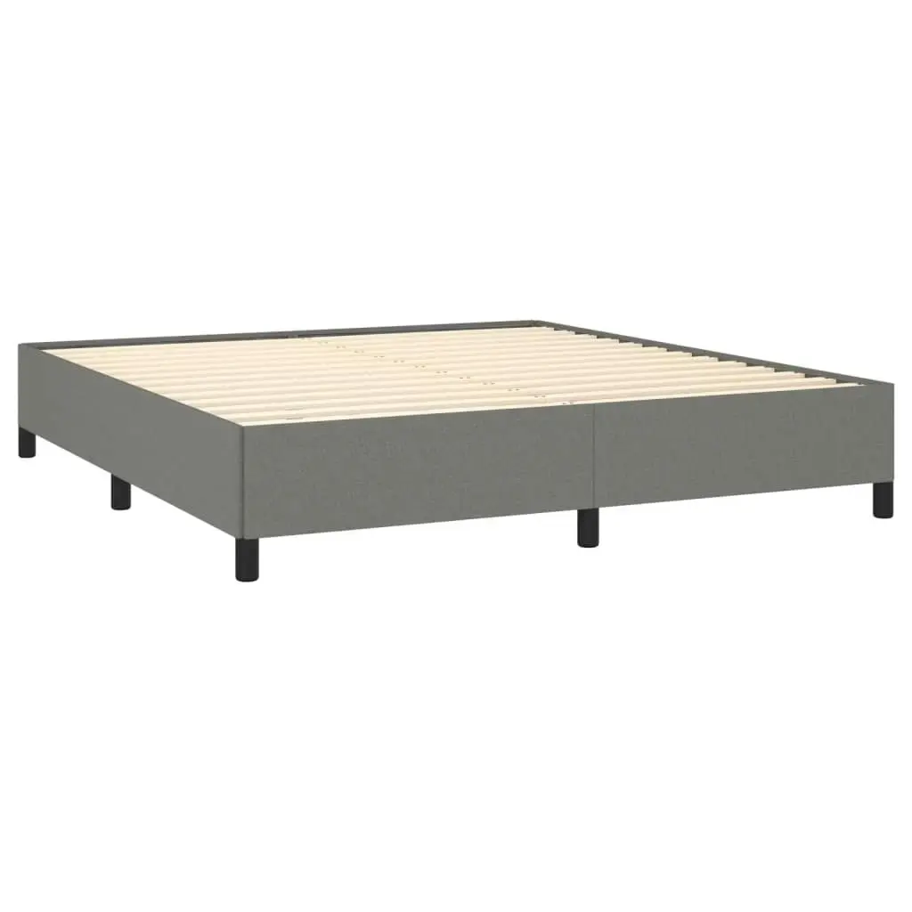 Bed Frame Dark Grey 153x203 cm Queen Size Fabric 347108