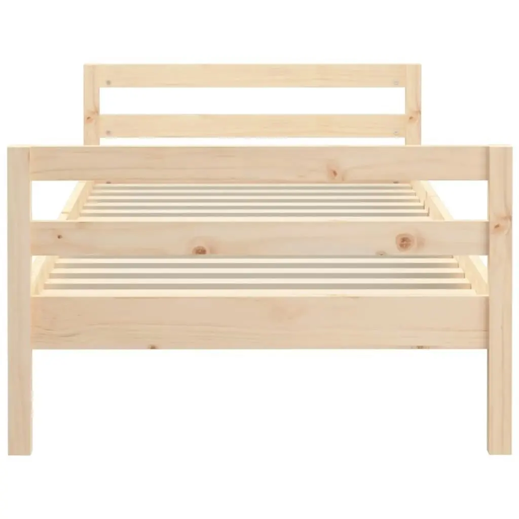 Bed Frame 92x187 cm Single Size Solid Wood Pine 821634