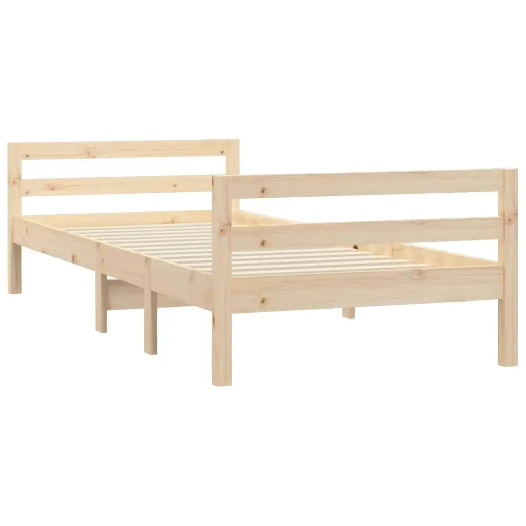 Bed Frame 92x187 cm Single Size Solid Wood Pine 821634