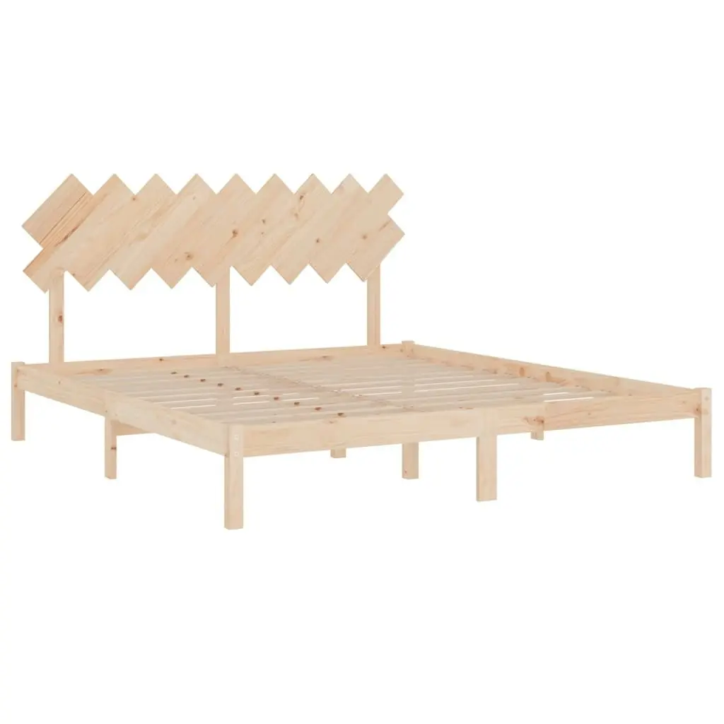 Bed Frame 183x203 cm King Size Solid Wood 3104883