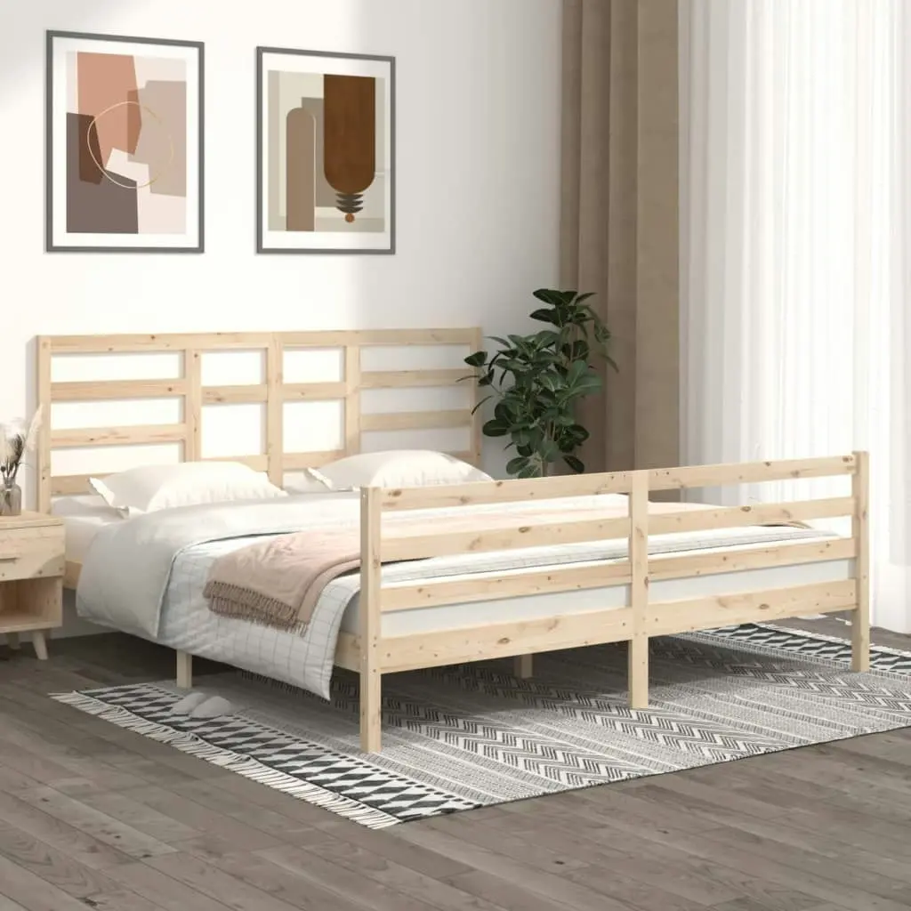 Bed Frame without Mattress Solid Wood 183x203 cm King 3105875