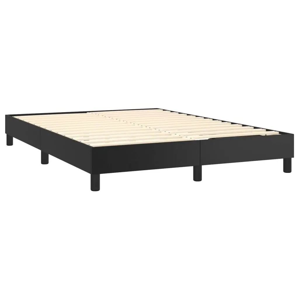 Bed Frame Black 137x187 cm Double Size Faux Leather 3120728