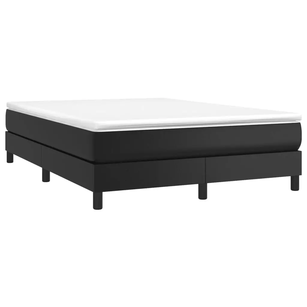 Bed Frame Black 137x187 cm Double Size Faux Leather 3120728