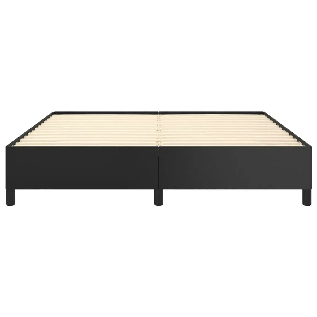 Bed Frame Black 153x203 cm Queen Size Faux Leather 347281