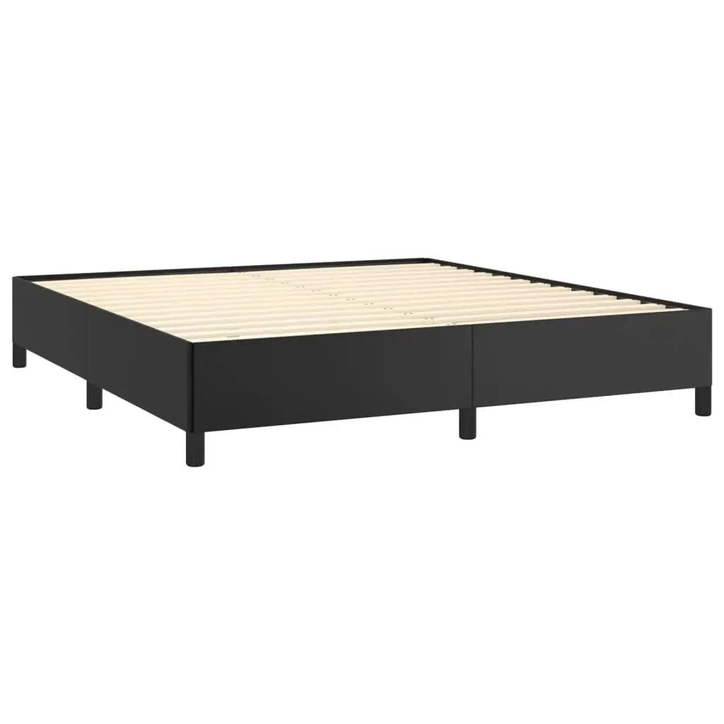 Bed Frame Black 153x203 cm Queen Size Faux Leather 347281