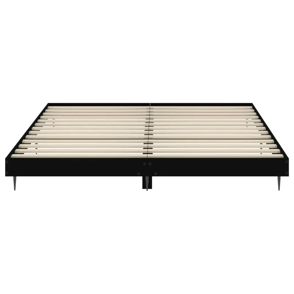 Bed Frame Black 153x203 cm Queen Size Engineered Wood 832238