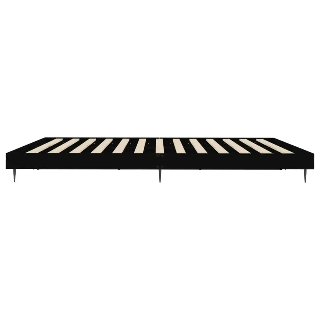 Bed Frame Black 153x203 cm Queen Size Engineered Wood 832238