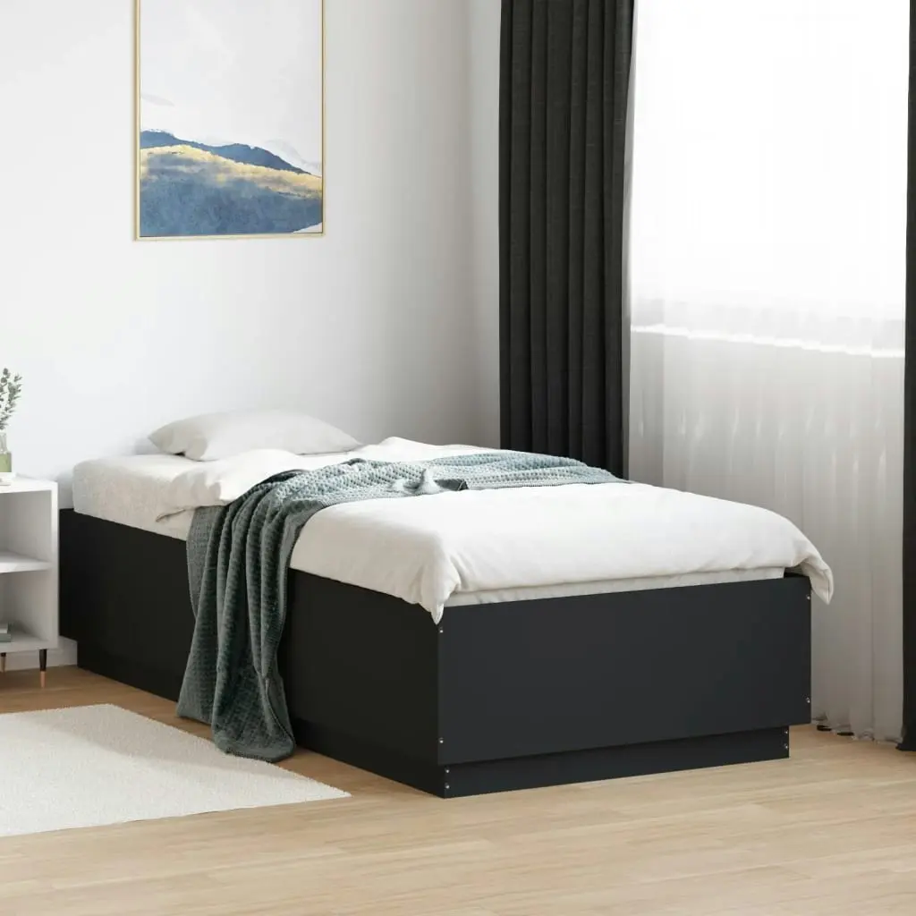 Bed Frame Black 90x190 cm Engineered Wood 3209752