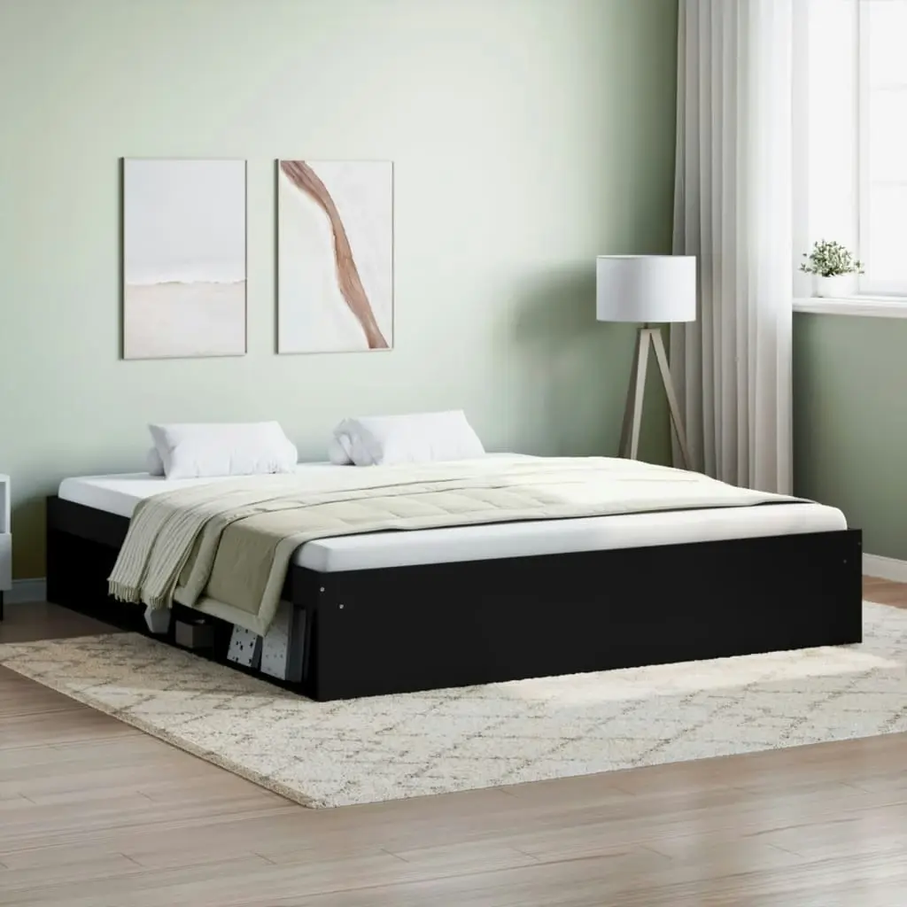 Bed Frame Black 183x203 cm King Size 3203881