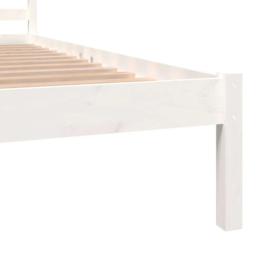 Bed Frame Solid Wood Pine White 153x203 cm Queen Size 810436