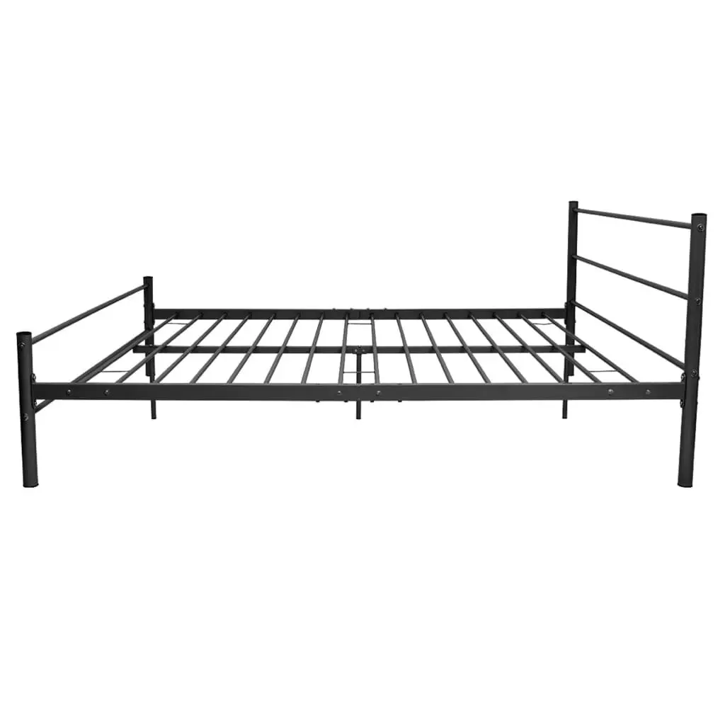 Bed Frame without Mattress Black Metal Queen Size 247488