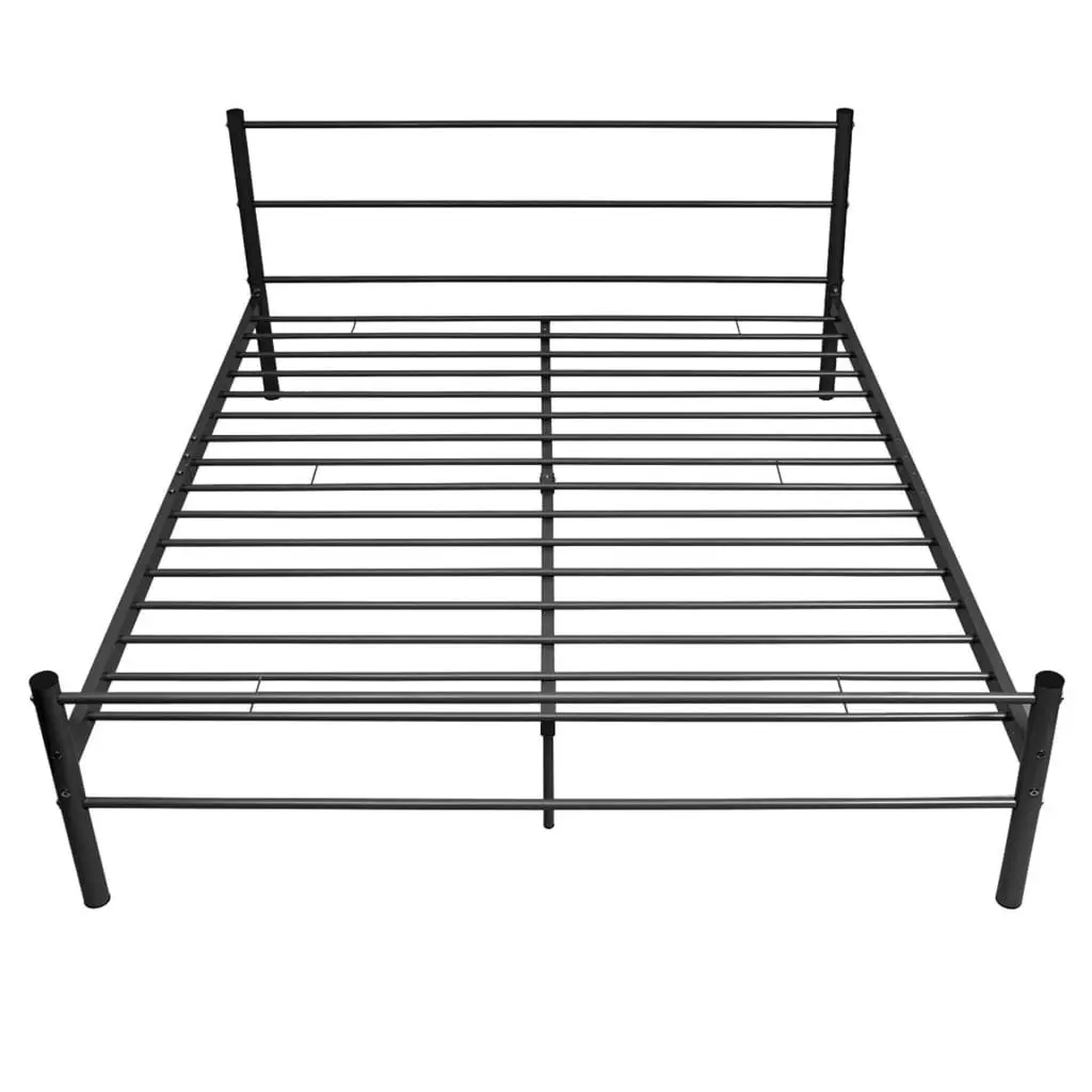 Bed Frame without Mattress Black Metal Queen Size 247488