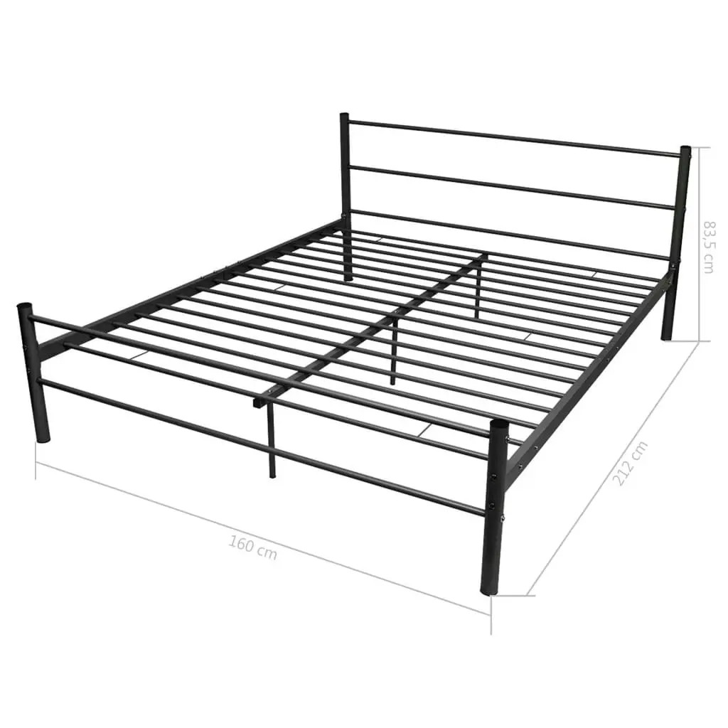 Bed Frame without Mattress Black Metal Queen Size 247488