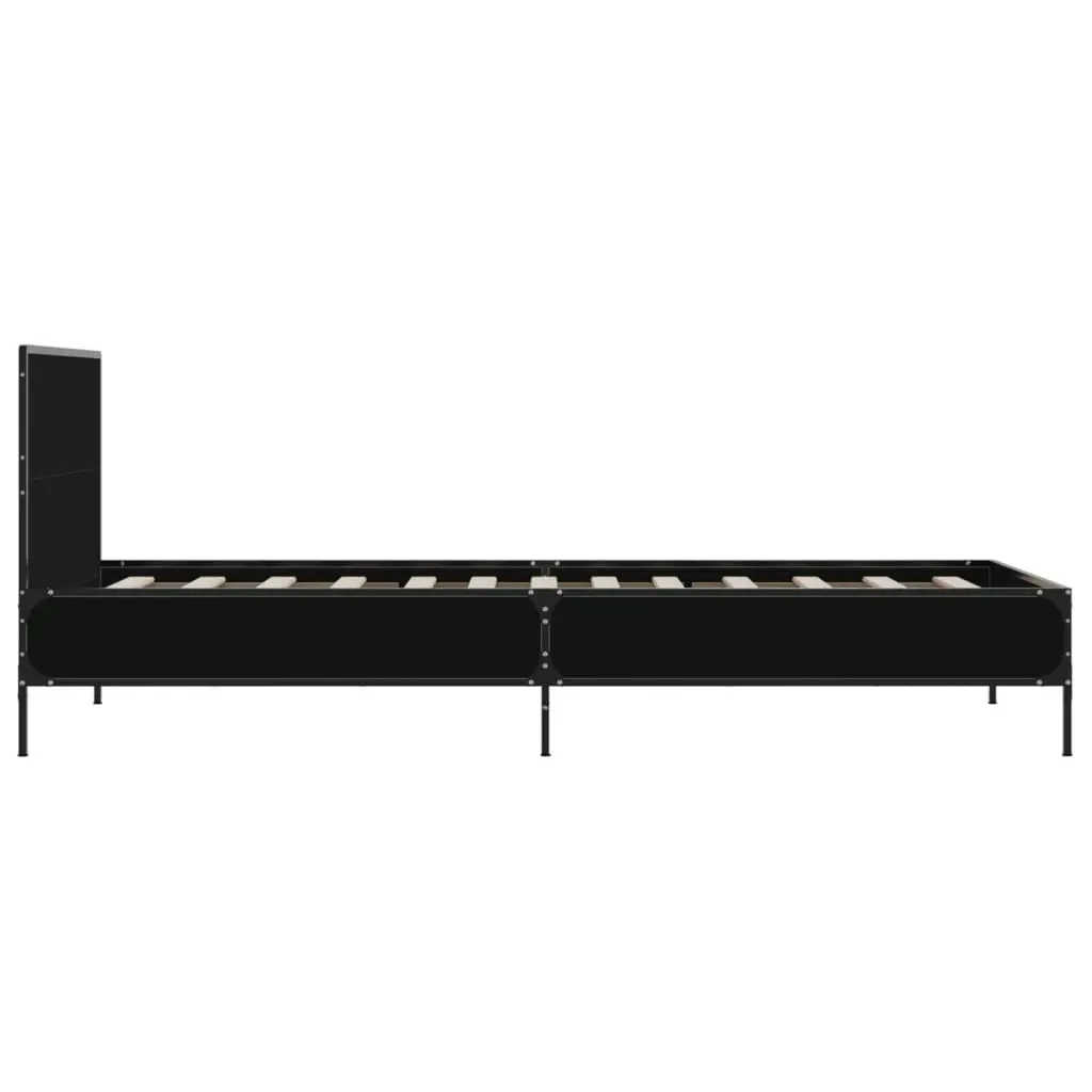 Bed Frame Black 90x190 cm Engineered Wood and Metal 845562